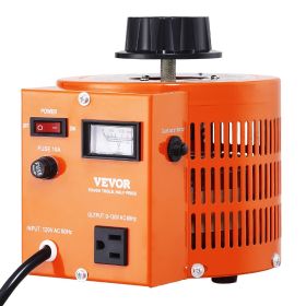 VEVOR 1000VA Auto Variable Voltage Transformer, 7.69 Amp, 110V Input 0-130V Output AC Voltage Regulator Power Supply