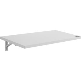 VEVOR Wall Mounted Folding Table, 31.5" x 15.75" Wall Mount Drop Leaf Table, Floating Desk with Iron Bracket, Fold Down Desk for Small Spaces