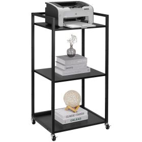 VEVOR Printer Stand with Wheels, Height Adjustable 3 Tier Printer Stand, Printer Cart with Storage Shelves for Printer, Scanner, Fax, Home Office