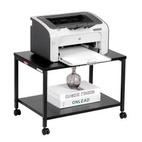 VEVOR Printer Stand, Under Desk 2 Tier Printer Stand, Printer Cart with Storage Shelves for Printer, Scanner, Fax, Home Office Use, CARB Certifie