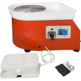 VEVOR Pottery Wheel 25cm Pottery Forming Machine with Sculpting Set Adjustable Feet Ceramic Pottery Wheel 280W Art Craft DIY Clay Tool for Cerami