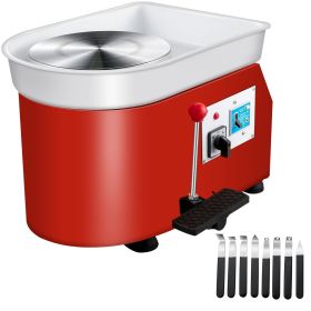 VEVOR Pottery Wheel 25cm Pottery Forming Machine 250W Electric Pottery Wheel with Adjustable Feet Lever Pedal DIY Clay Tool with Tray for Ceramic