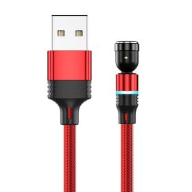 540 Degree Rotating Magnetic Suction Charging Line For Android Type C (Option: Red-1m)