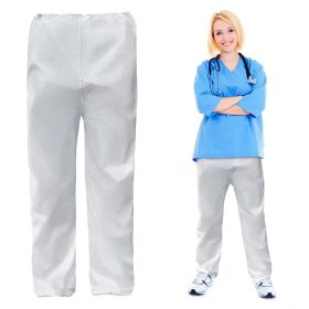 White Disposable Scrub Pants (Color: Clear)