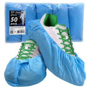Blue Shoe Covers Disposable Non Slip (Color: Blue / 50 pack)