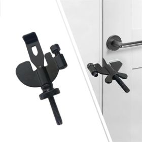 Anti-theft Door Stopper Portable Hotel Door Lock for Safety Home Latch (Color: Black, Type: Door Lock)