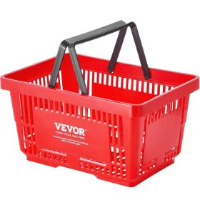 VEVOR Shopping Basket, Set of 12, 24L Durable Plastic Grocery Basket with Handle and Stand (Default: Default)